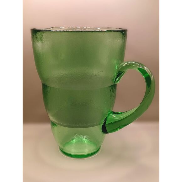 Vintage Emerald Green Glass Bubble Ring Juice Beverage Pitcher - Picture 16 of 16
